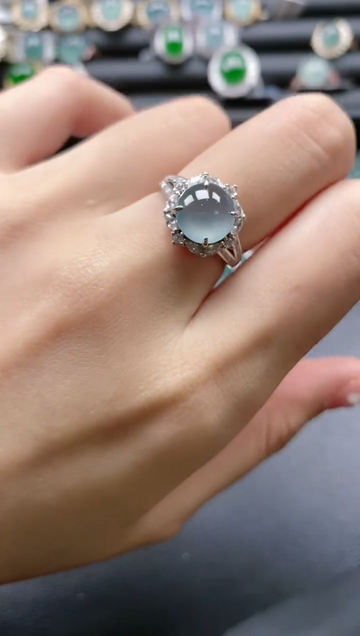 【闪购商品】翡翠戒指银S925镶嵌51511