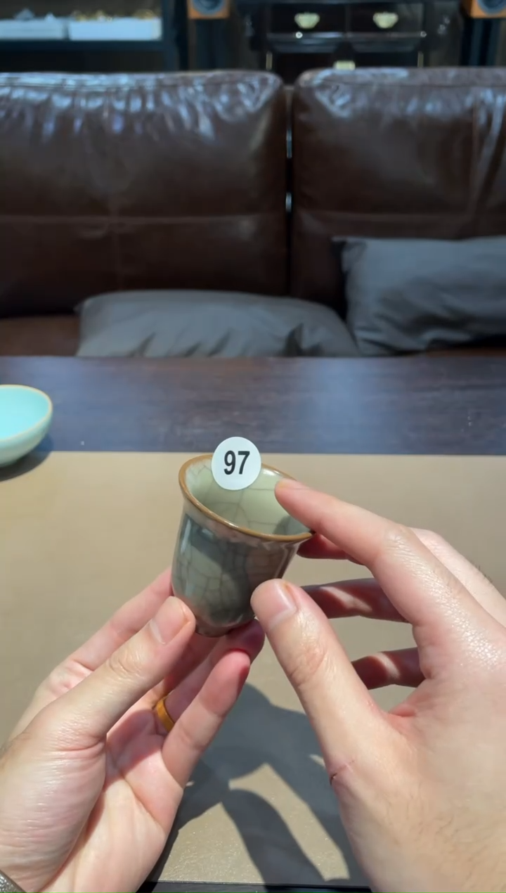 97窑承青瓷哥哥窑闻香杯2只-无盒