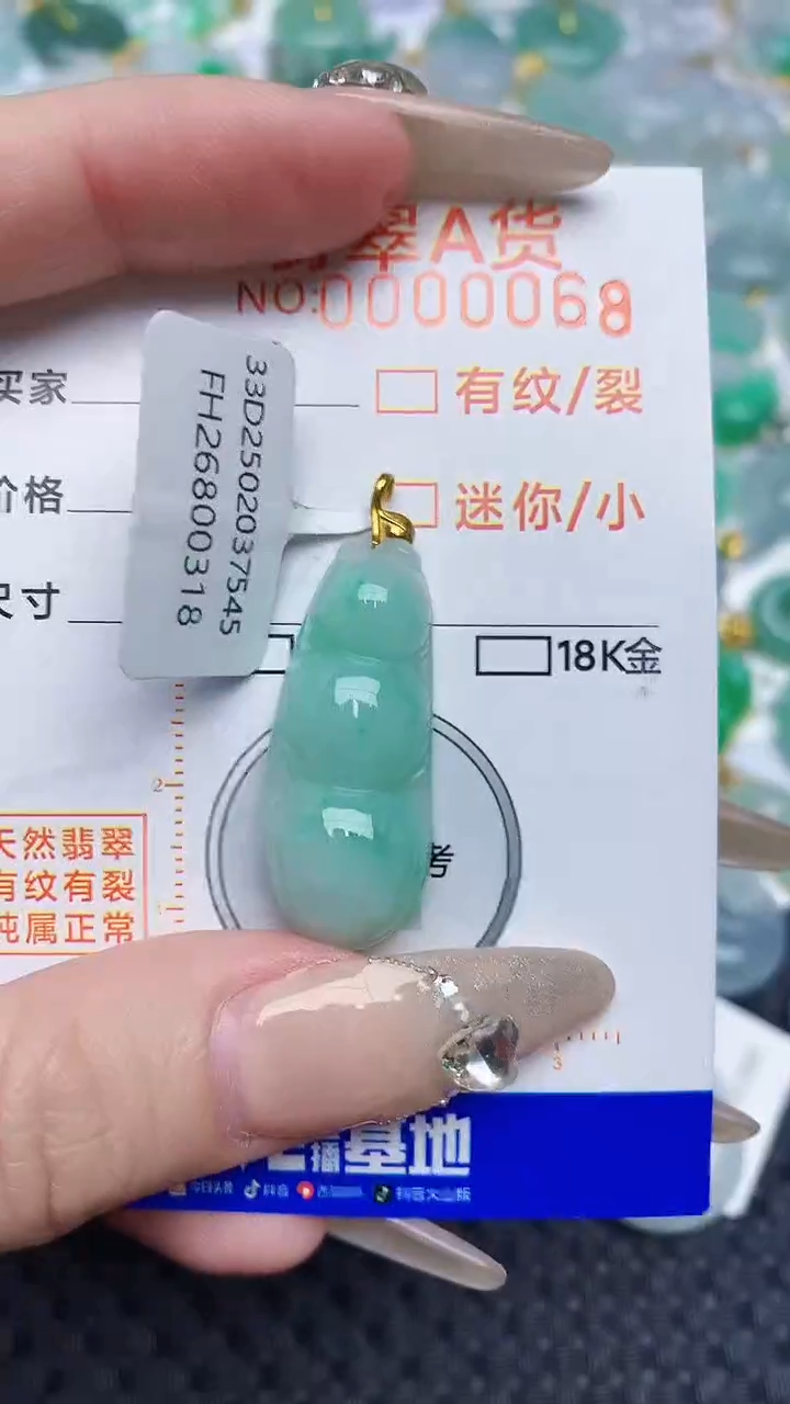 【闪购商品】翡翠颈饰18K金镶嵌87687687686