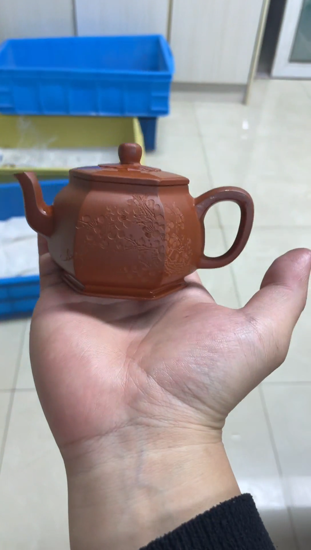 茶壶紫砂刻绘宫灯