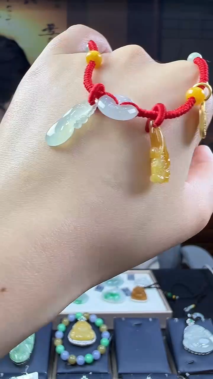 未镶嵌挂件翡翠脚链