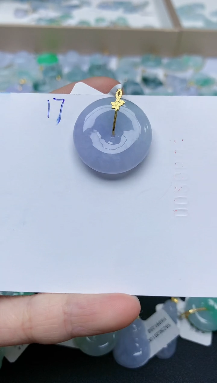 【闪购商品】翡翠颈饰18K金镶嵌天然翡翠A货    