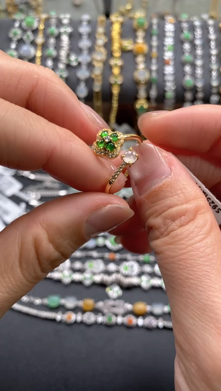 【闪购商品】翡翠戒指银S925镶嵌1111111    1