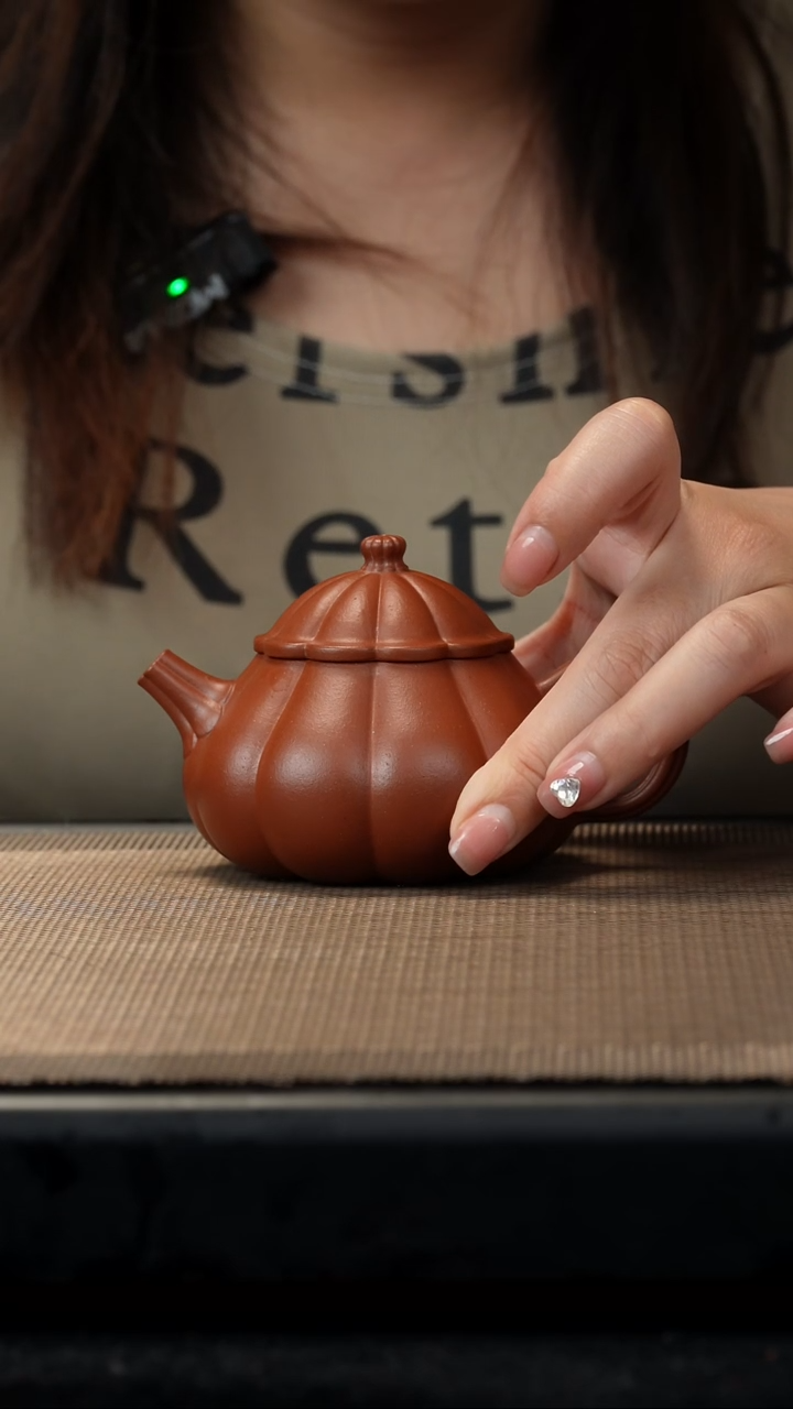 茶壶紫砂生砂筋纹文旦150cc微瑕起痘