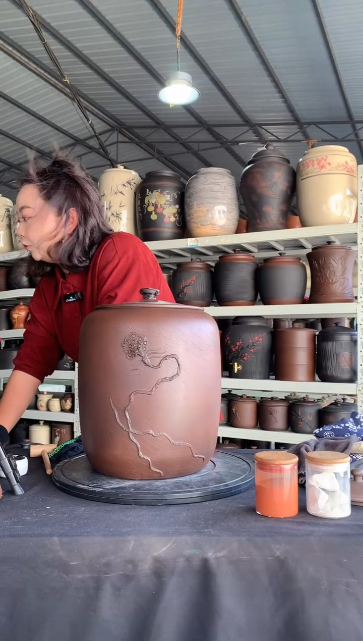 【闪购商品】罐【15饼茶】大米20斤菩提纹莲蓬堆雕