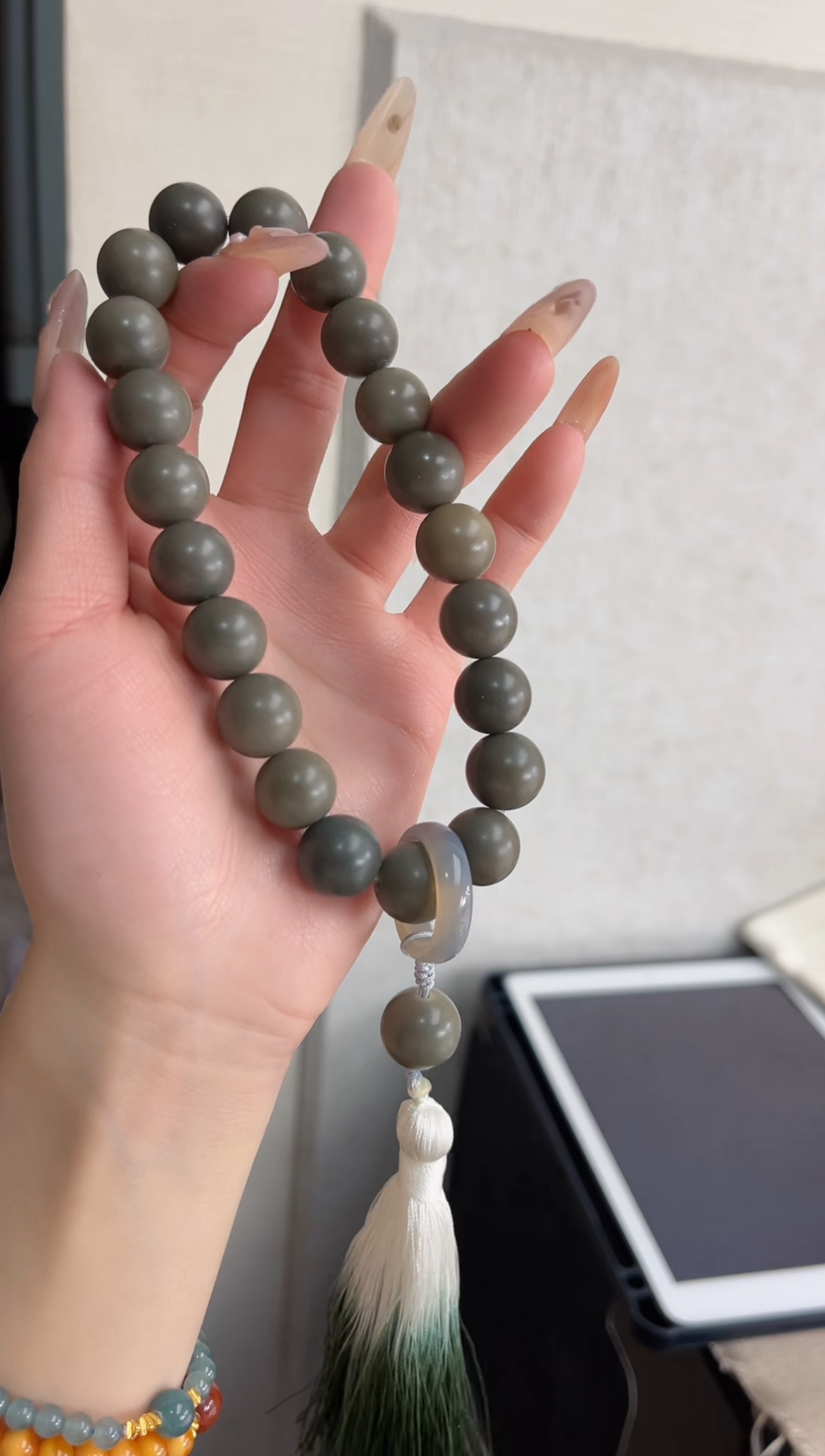 【闪购商品】菩提根/象牙果手串e91玉化圆珠13手持瑕疵不补