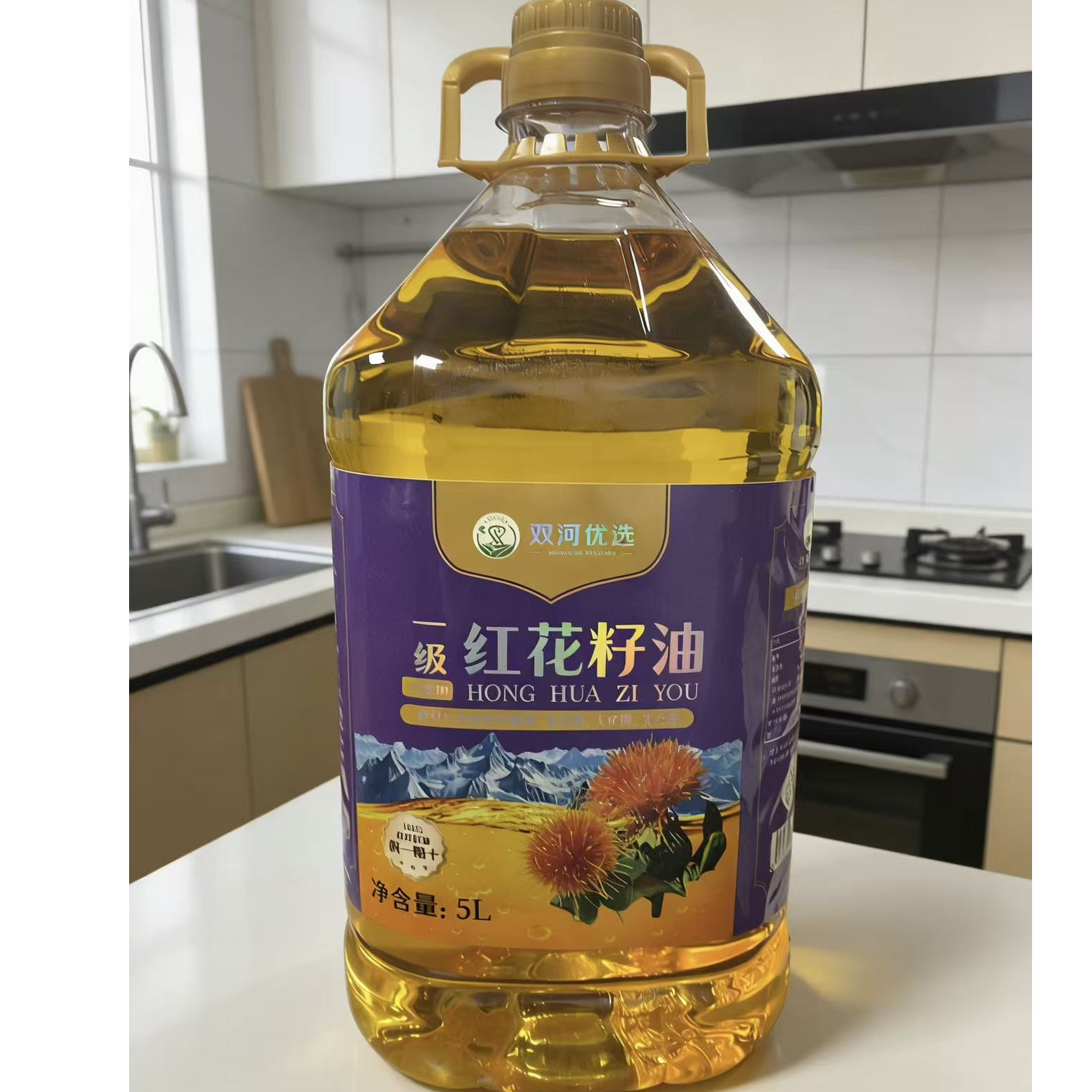 【保质期至26.2.26】顺丰发货 双河优选 一级红花籽油5L*1桶