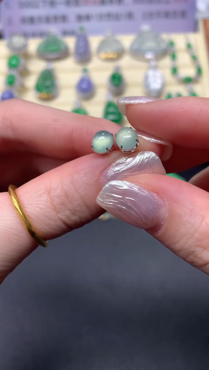 【闪购商品】翡翠耳饰18K金镶嵌耳饰|1400+140