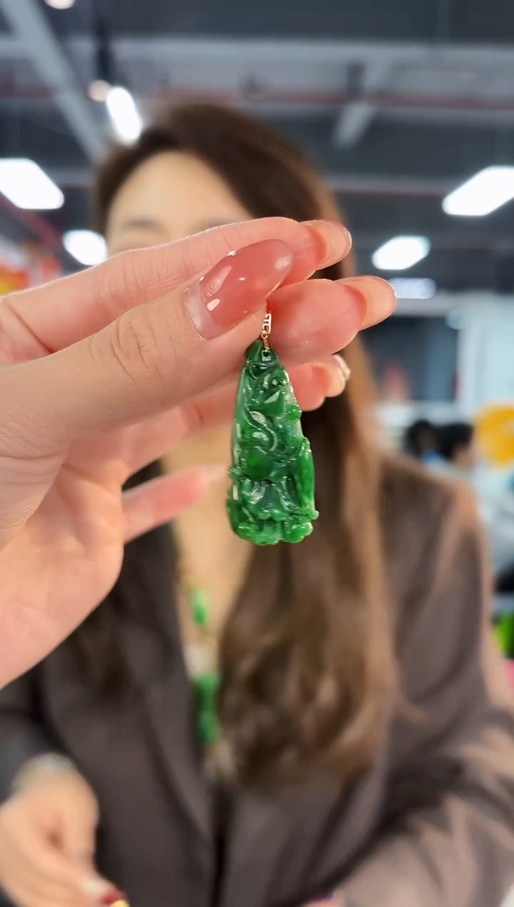 【闪购商品】翡翠颈饰18K金镶嵌缅料A货/支持复检/一件