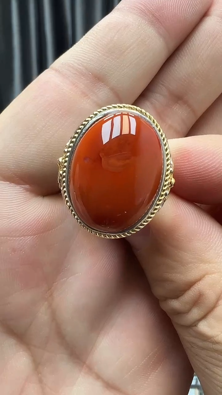 银S925镶嵌南红玛瑙戒指07