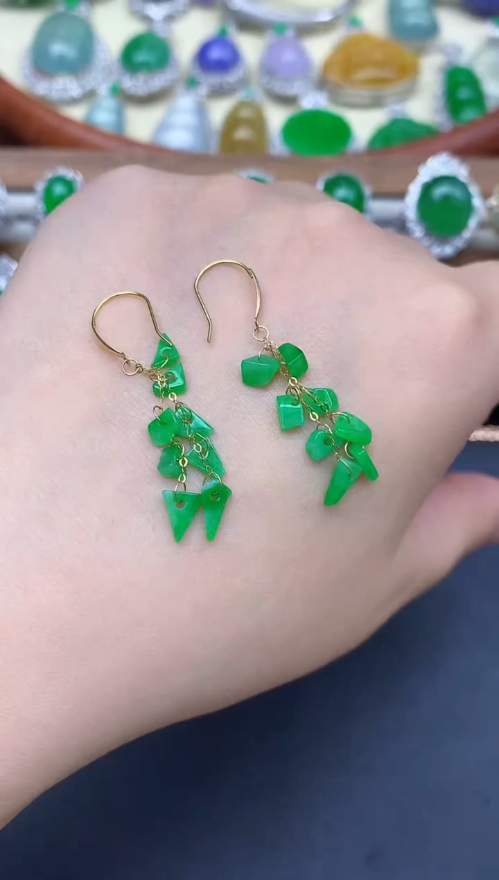 18K金镶嵌翡翠耳饰113-中国好珍宝