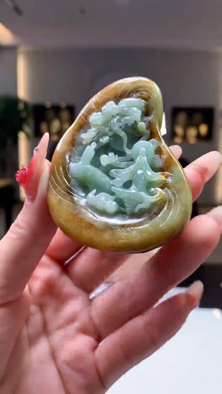 【闪购商品】定制翡翠未镶嵌1083ry-毛货挂件29