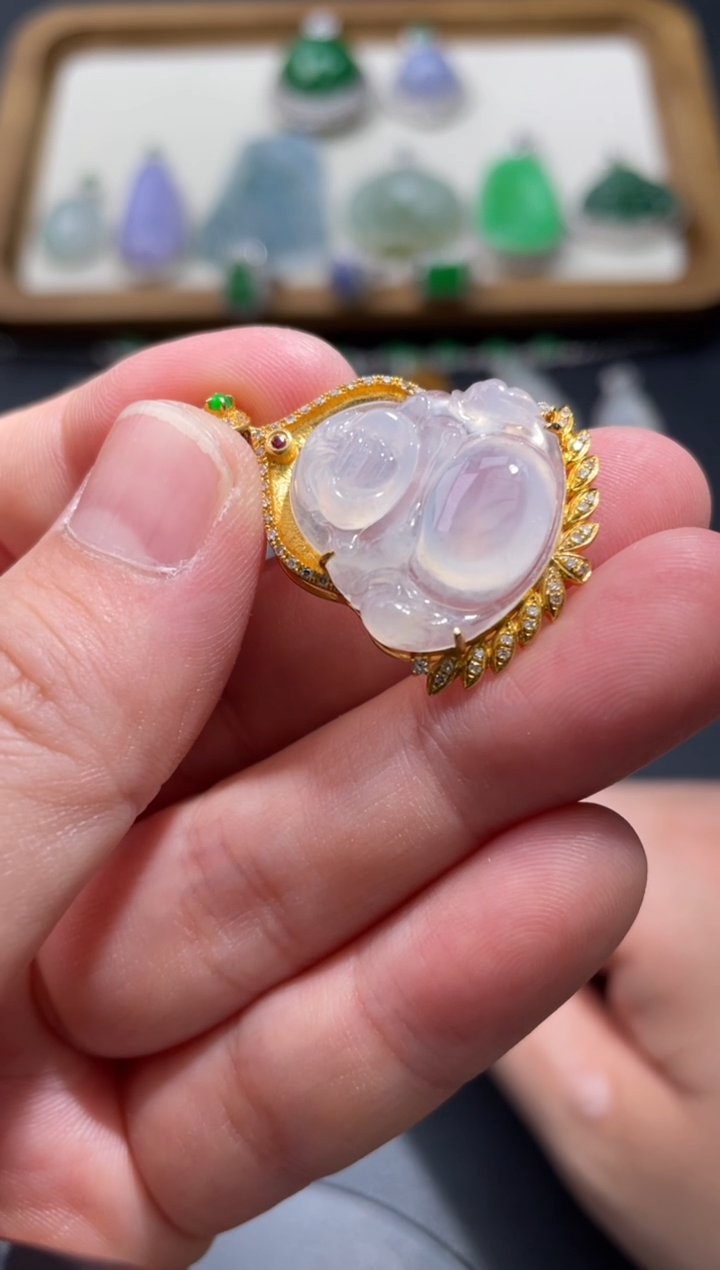 【闪购商品】翡翠颈饰18K金镶嵌14.........