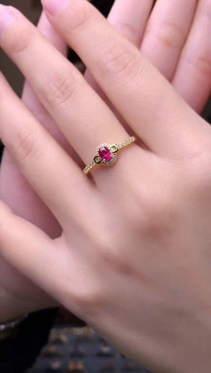 【闪购商品】红宝石戒指银S925镶嵌戒指