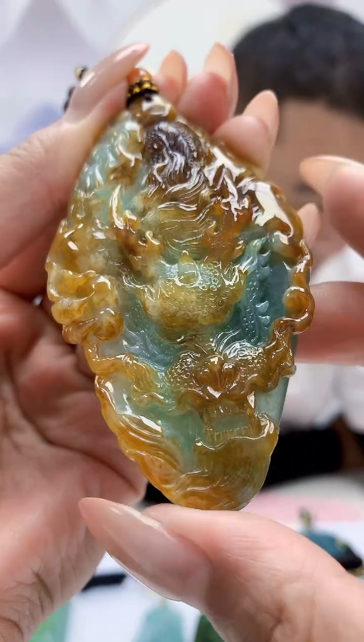 定制翡翠未镶嵌4898MM-毛货挂件283