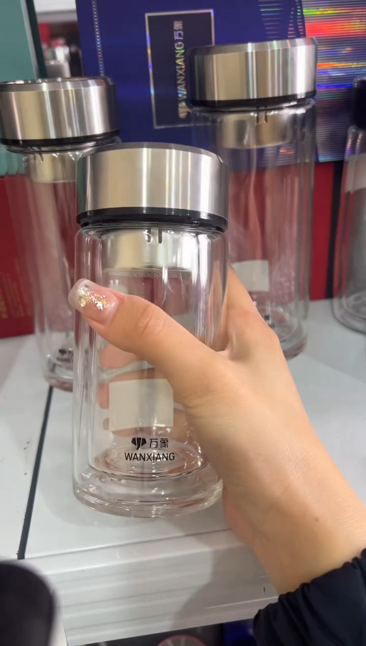 【闪购商品】万象双层高档270ml高硼硅茶杯