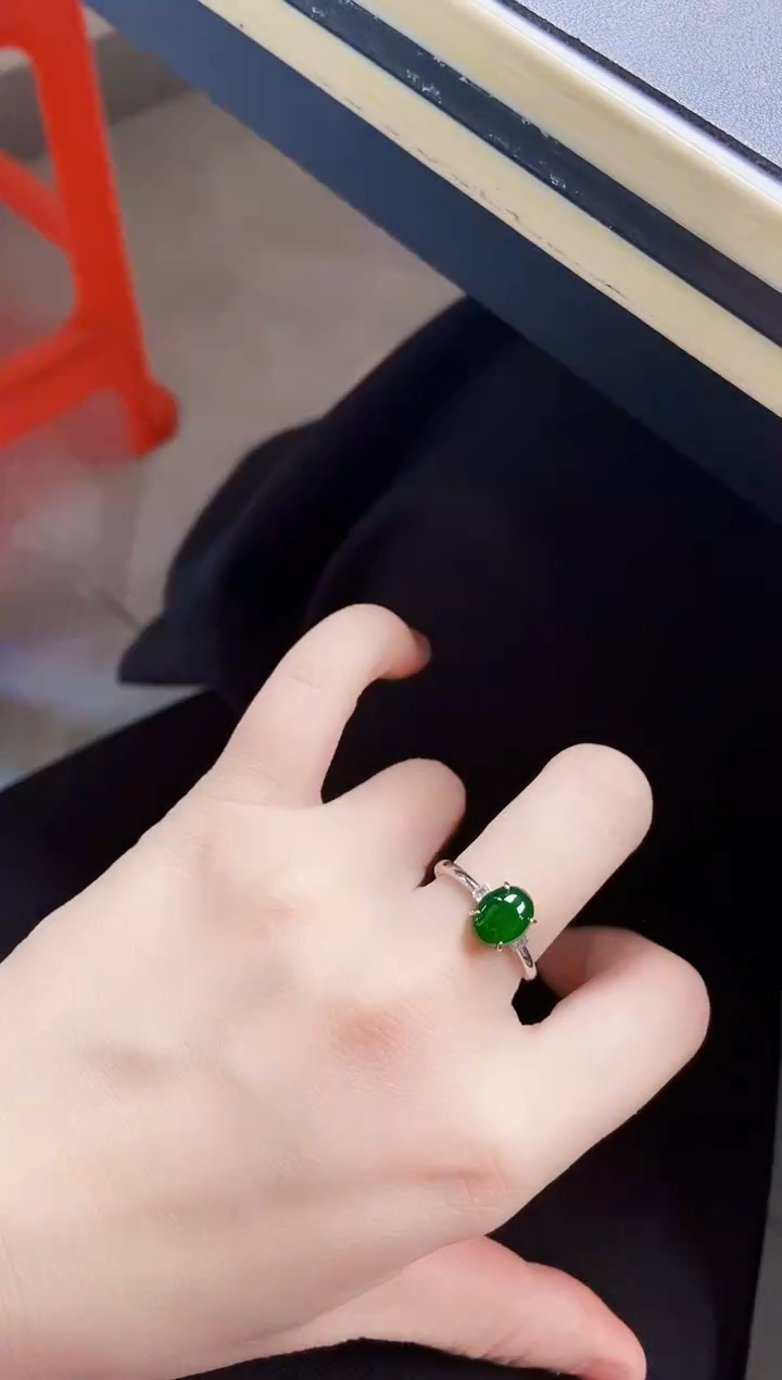 【闪购商品】翡翠戒指银S925镶嵌6546464