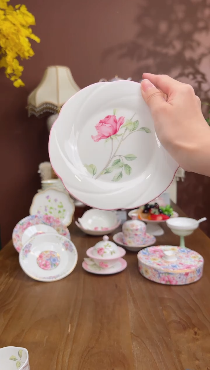 【闪购商品】瓦当玫瑰6英寸点心盘2个