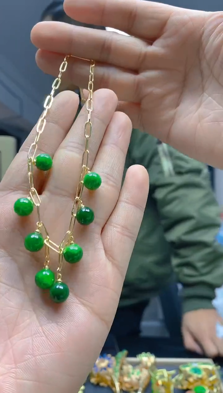 【闪购商品】翡翠耳饰合金328翡翠锁骨链