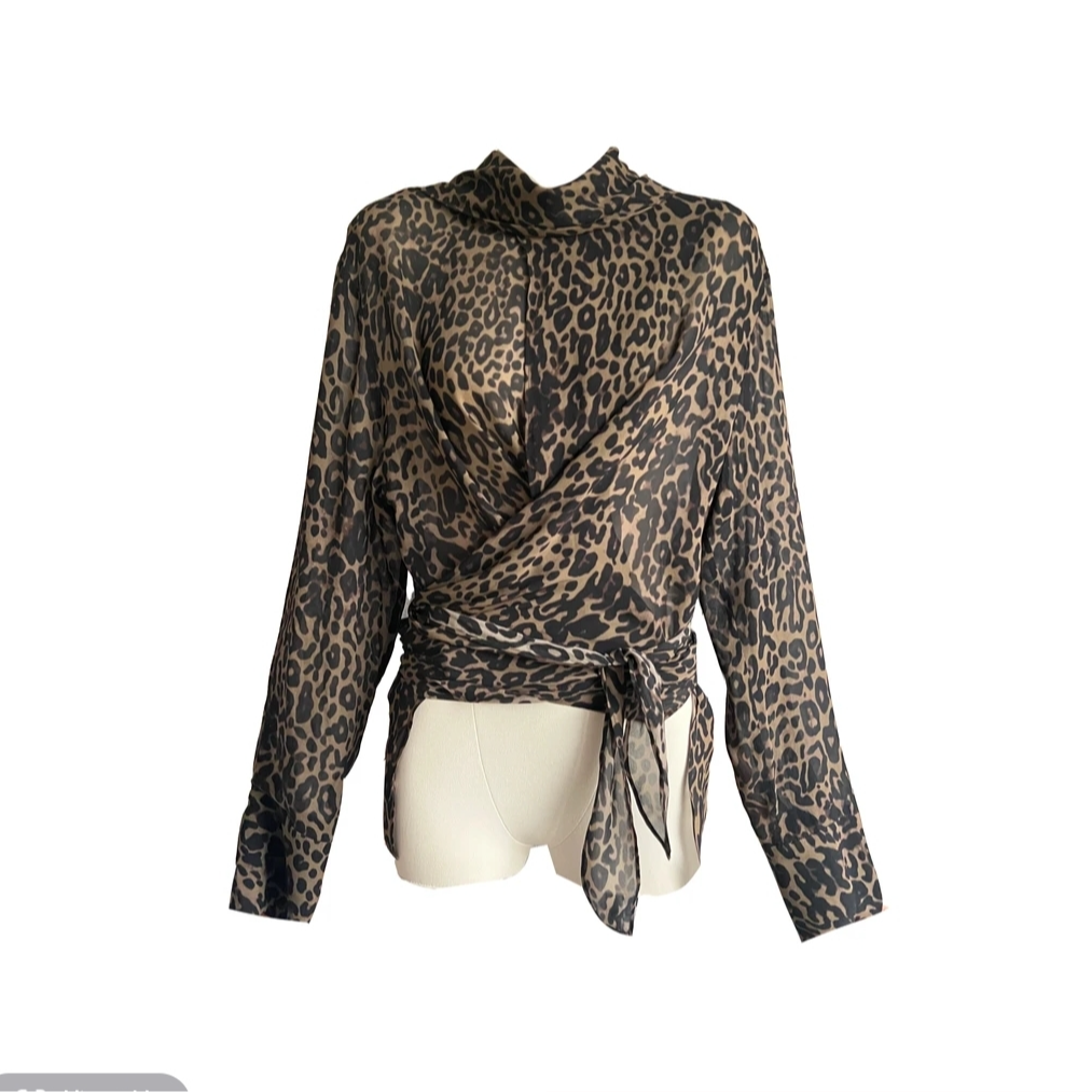 柚米 野性流沙豹纹设计感衬衣