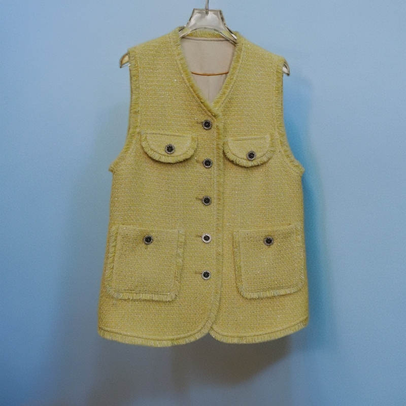 【薄款马甲】两色中长款小香风柔软亲肤简约百搭休闲马甲女上衣外套