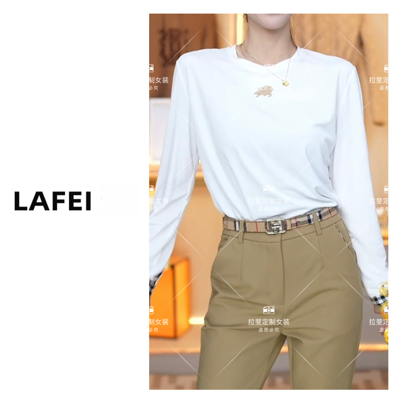 [奶皮子]新款英伦风气质圆领长袖打底