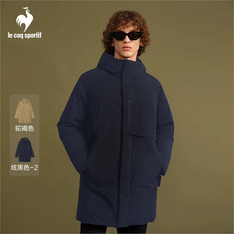 【金标】乐卡克公鸡男子保暖简约防泼水中长羽绒服外套L244MCNC1101