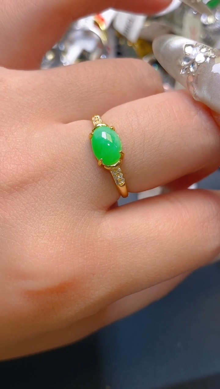 【闪购商品】翡翠耳饰银S925镶嵌天然A货翡翠1