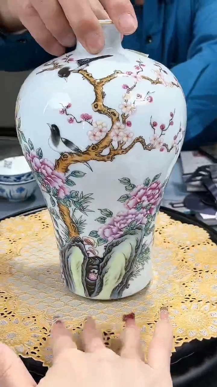 【闪购商品】官窑瓷画院895官窑瓷画院花鸟梅瓶