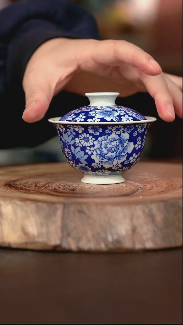 手绘微瑕高温现代瓷  气窑   万花小元宝75c