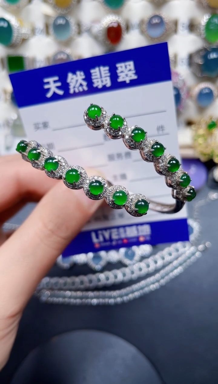 银S925镶嵌戒指翡翠429