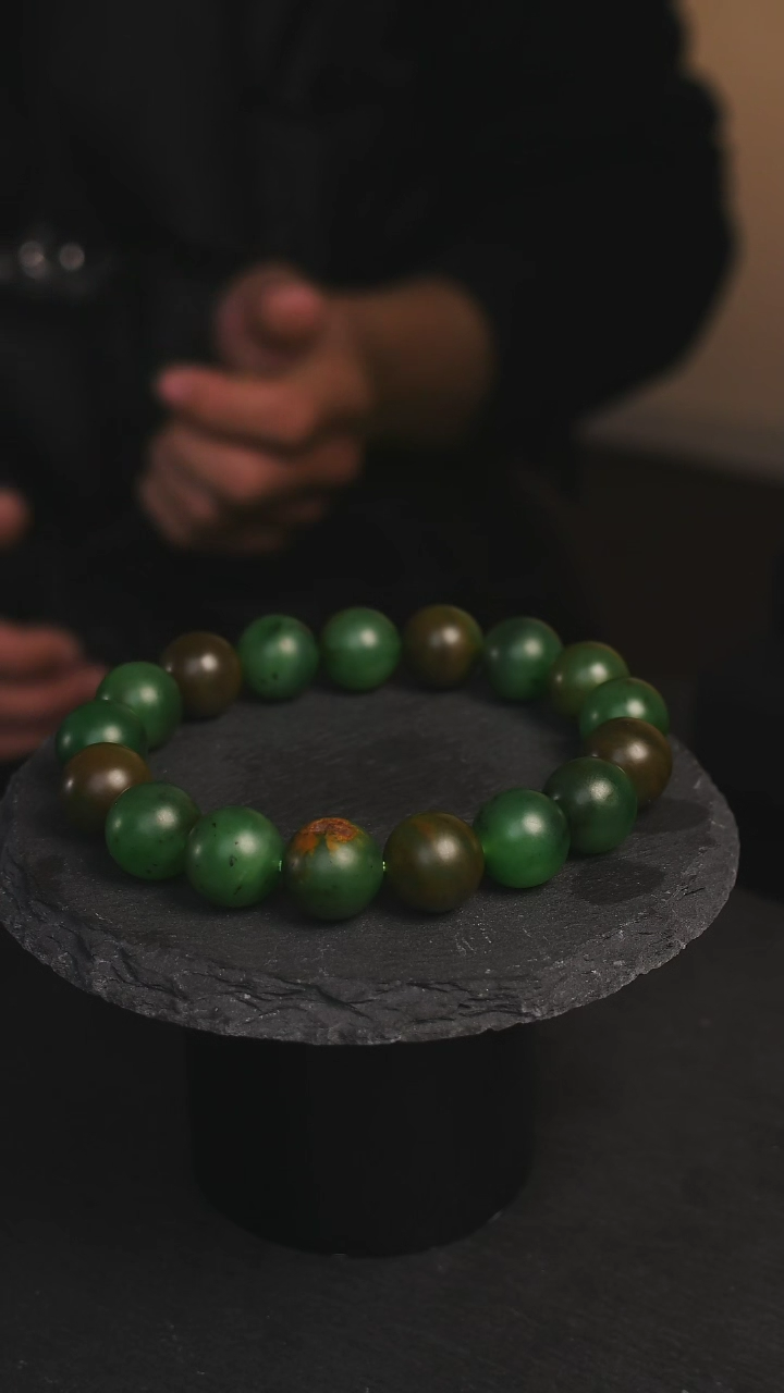 【闪购商品】和田玉手串未镶嵌和田玉碧玉单圈卡12mm