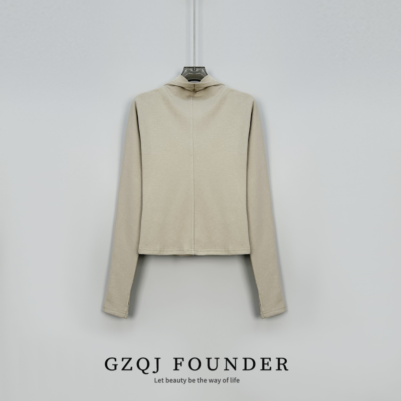 老琴私服【心动讯号】小众设计感显瘦连帽长袖上衣 4297