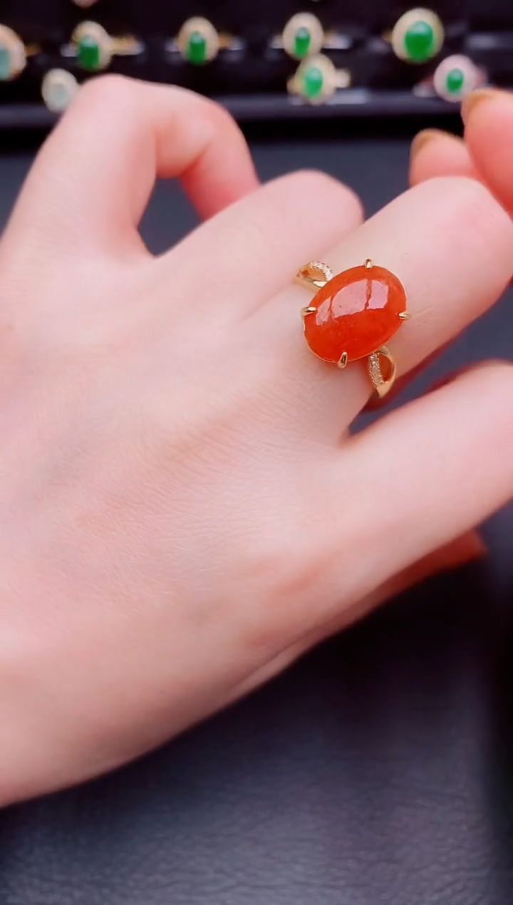 【闪购商品】翡翠戒指银S925镶嵌天然a货翡翠88