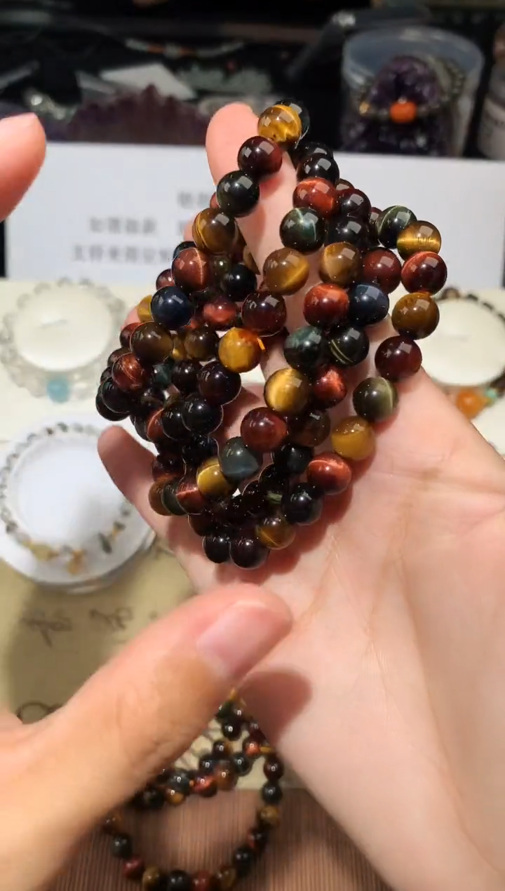 水晶手串未镶嵌彩虎眼