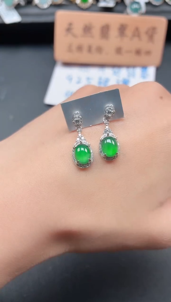 银S925镶嵌戒指翡翠11