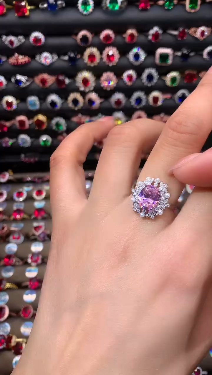 【闪购商品】蓝宝石戒指银S925镶嵌白810