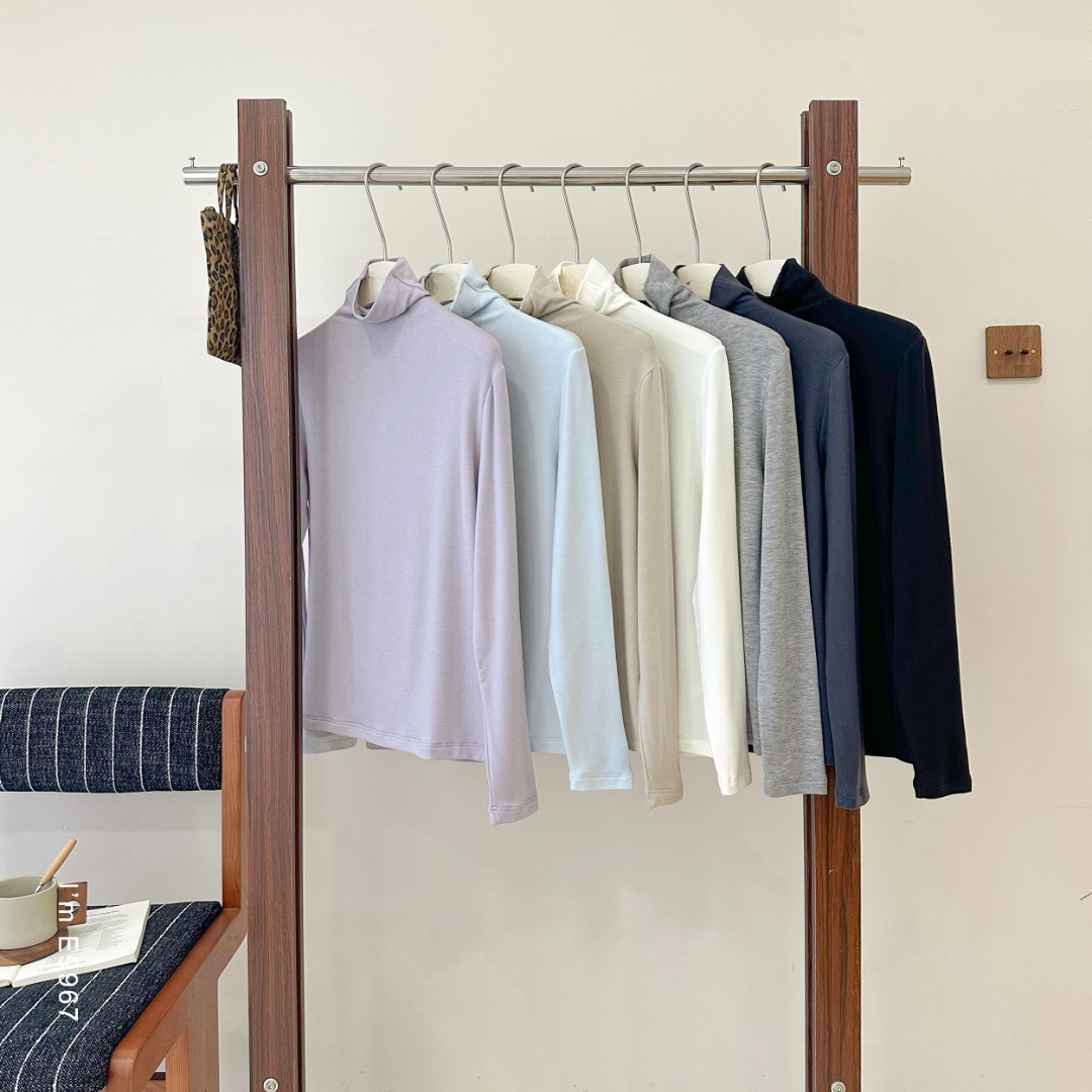 【菜菜家】莱赛尔绵羊毛高领长袖打底保暖女士衣