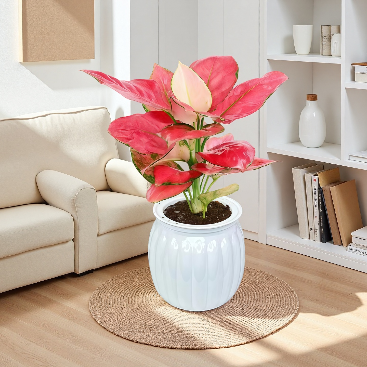 W吉利红水培如意皇后绿植办公室室绿植办公室桌面植物四季好养