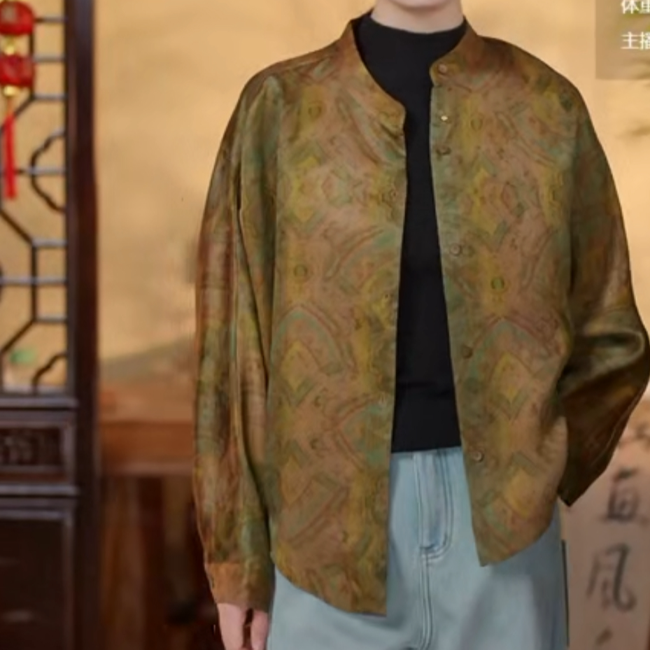 陈  新中式桑蚕丝 湖丝段衬衣 336024