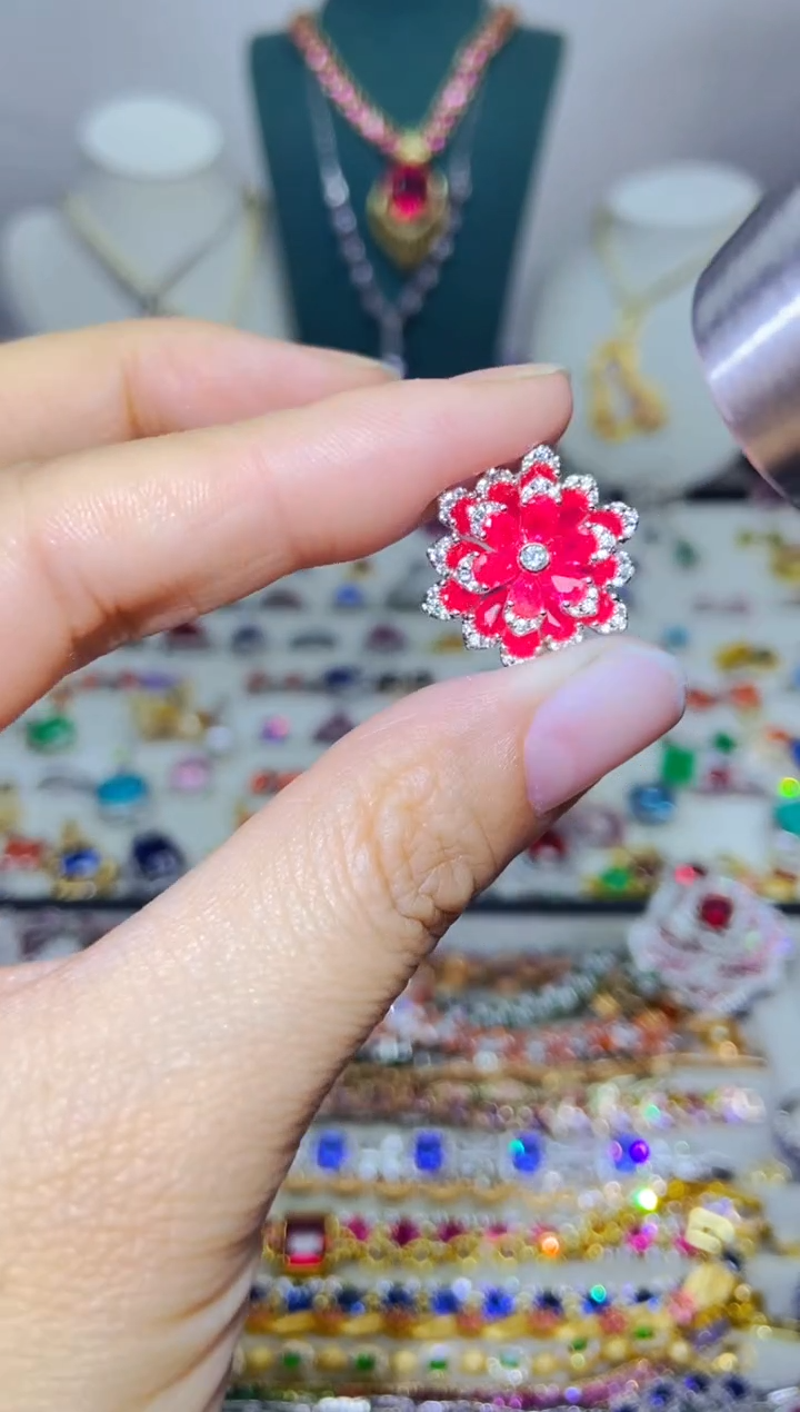 银S925镶嵌戒指烟晶1