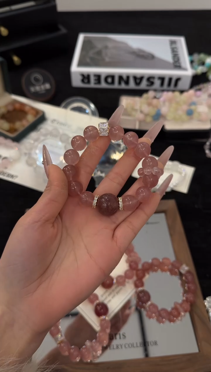 合金手链水晶草莓晶x3645