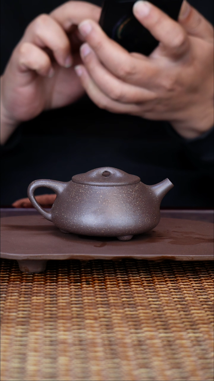 茶壶紫砂汀禾紫砂全手工原矿紫泥《满瓢》140cc