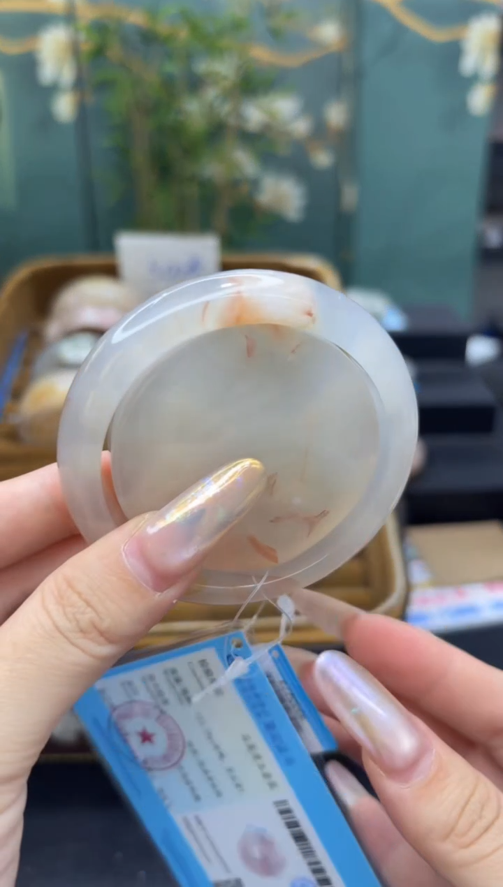 石英质玉未镶嵌手镯A1024(55圈赠送镯心)