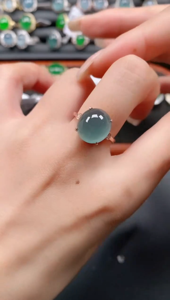 银S925镶嵌戒指翡翠111