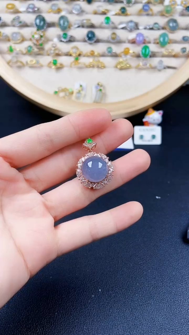 【闪购商品】翡翠银S925镶嵌颈饰645654