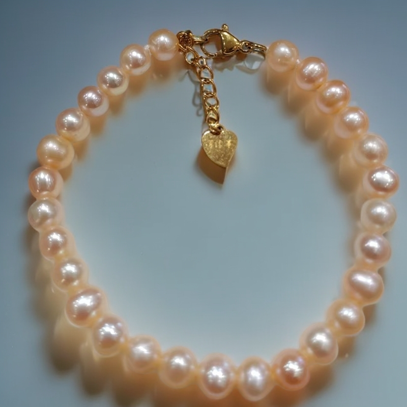 【夏清华】5-6mm粉佳人天然淡水珍珠手链简约百搭时尚