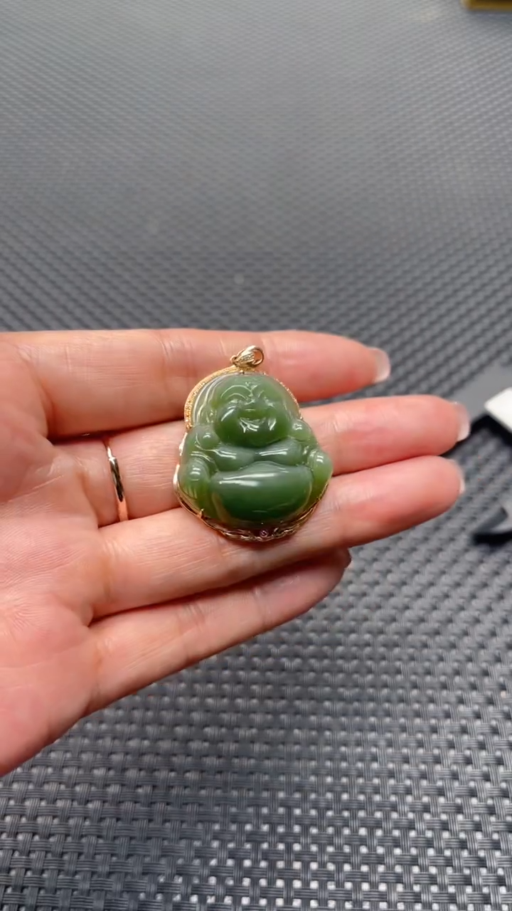 【闪购商品】和田玉吊坠18K金镶嵌多样性发1件