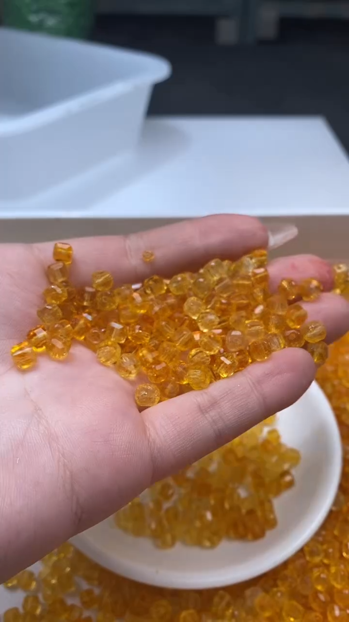 颈饰未镶嵌水晶W2591-黄色方糖5mm*15颗