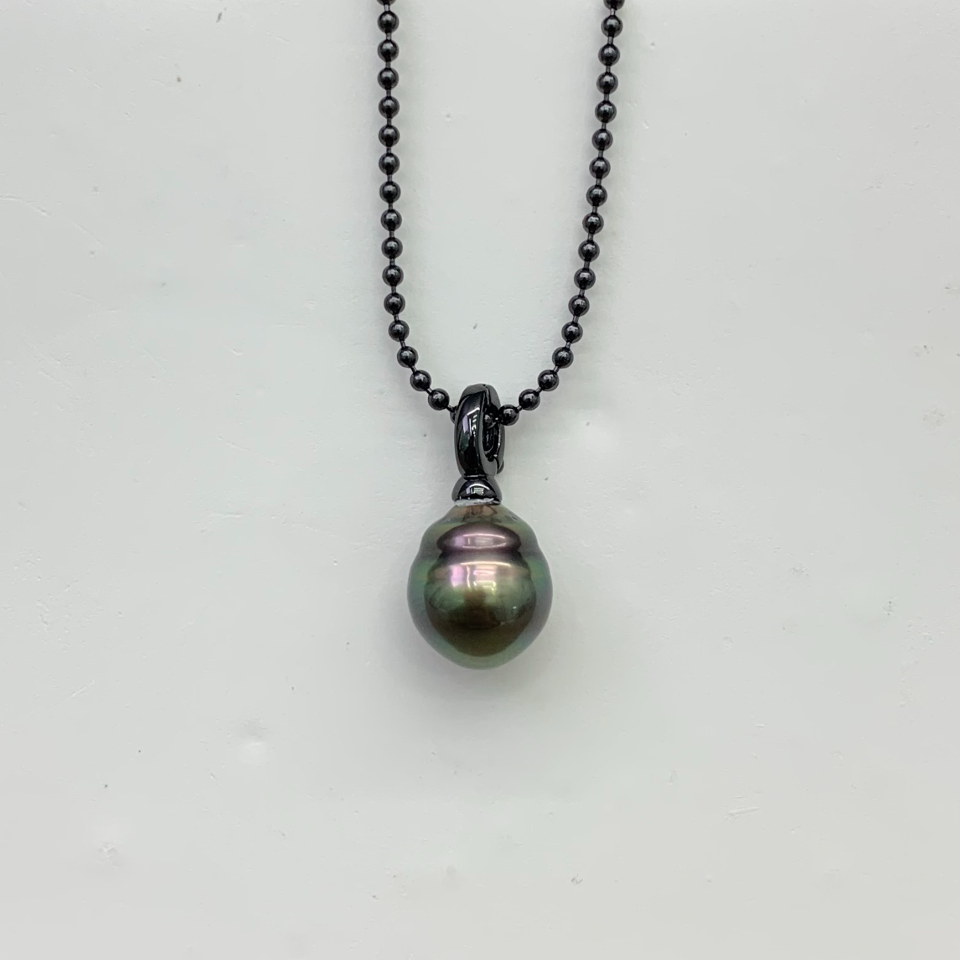 咔咔珍珠 海水大溪地珍珠 s925银吊坠镶嵌 时尚百搭豆豆链